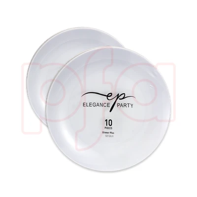 36244, EP Curve 10PK 10.25" Dinner Plate White, 191554362444