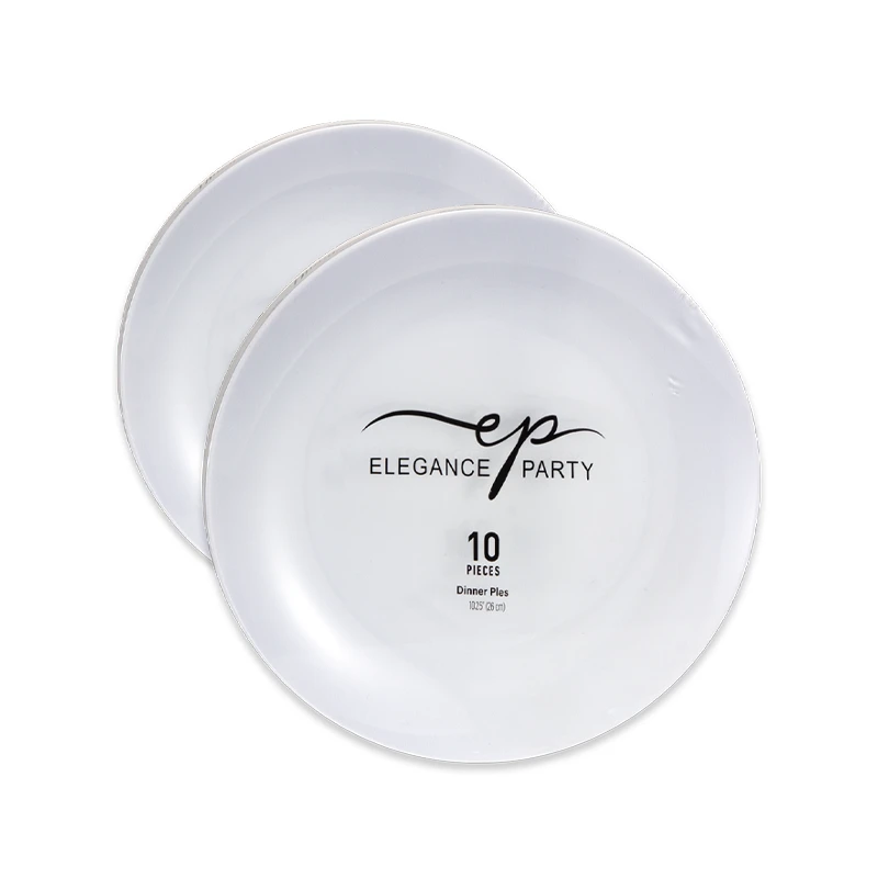 Elegance Party Curve 10PK 10.25" Dinner Plate White