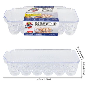 38231, Fresh Guard 18ct Egg Tray w/Lid 12.7x6.4x3.2 inch, 191554382312
