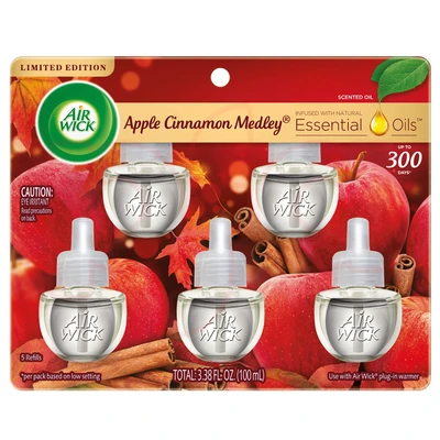 AWO5AC, Air Wick Oil 5PK Apple Cinnamon Medley