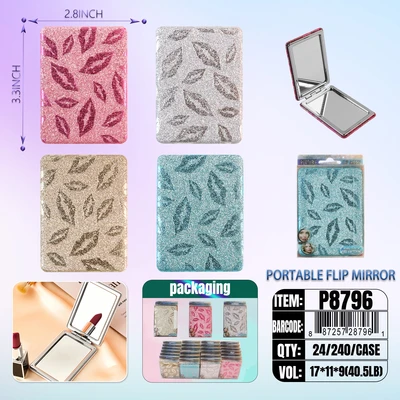 P8796, Portable Flip Mirror Assorted 24/DP, 887257287961