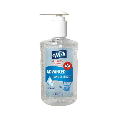 60215, Wish Hand Sanitizer 8oz Regular Pump Vitamin E, 191554602151