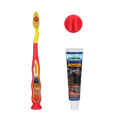 68032, Oral Fusion Kids Monster Truck Oral Care 3PK Set With Toothpaste, 191554680326