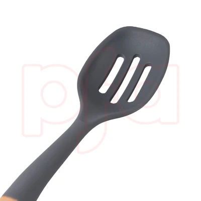 56393, Ideal Kitchen Silicone w/ Wood Handle  Slotted Spoon, 191554563933