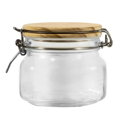 33196, Ideal Kitchen Glass Jar w/ Bamboo Lid 19.95 oz, 191554331969
