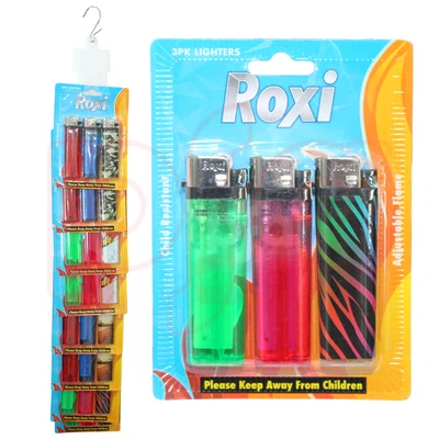J2903, Roxi 3 Pack Lighters (Strip Clip), 693507131225