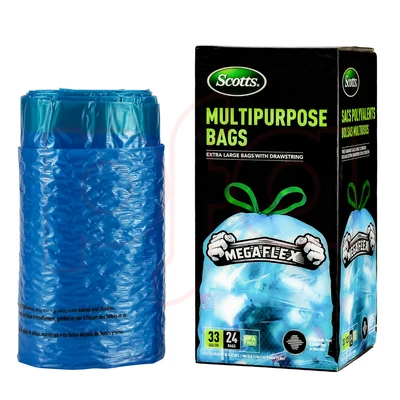 ST-30213, Drawstring Trash Bag Flex 33 Gal 24CT Clear Blue - Scotts, 191554302136
