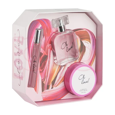 88415, Women's 3 Pcs Set 0.51 oz/15 ml+1.7 oz/50 ml Eau de Parfum 2.9 oz/85 g Body Cream Oh Love! - United Scents Eau de Parfum, 191554884151