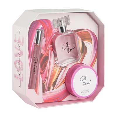 88415, Women's 3 Pcs Set 0.51 oz/15 ml+1.7 oz/50 ml Eau de Parfum 2.9 oz/85 g Body Cream Oh Love! - United Scents Eau de Parfum, 191554884151