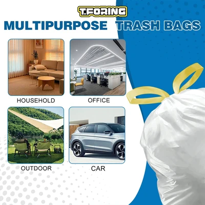 30153, XtraTuff Extra Strong Medium Drawstring Trash Bags 8Gal 90CT - Lemon, 191554301535
