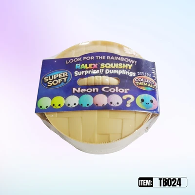 TB024, Ralex Squishy Dumplings Surprise Neon Soild & Rainbow 3.35", 887258010247