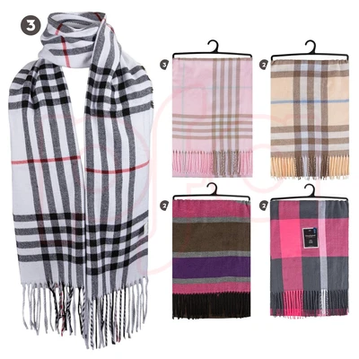 13004, Insulated Ladie's Scarf Plaid Stripes HD, 191554130043