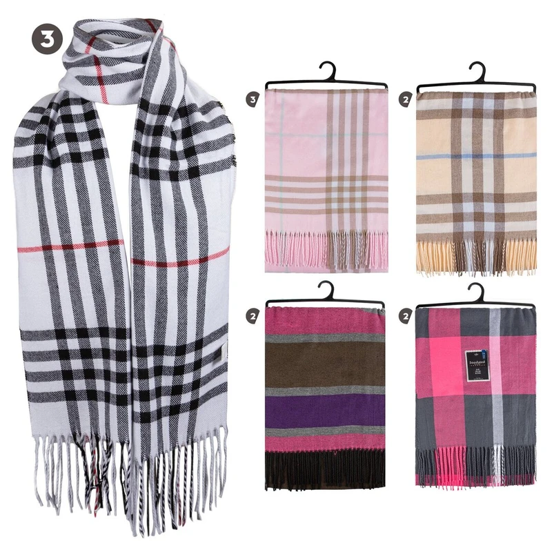 Insulated Ladie's Scarf Plaid Stripes HD