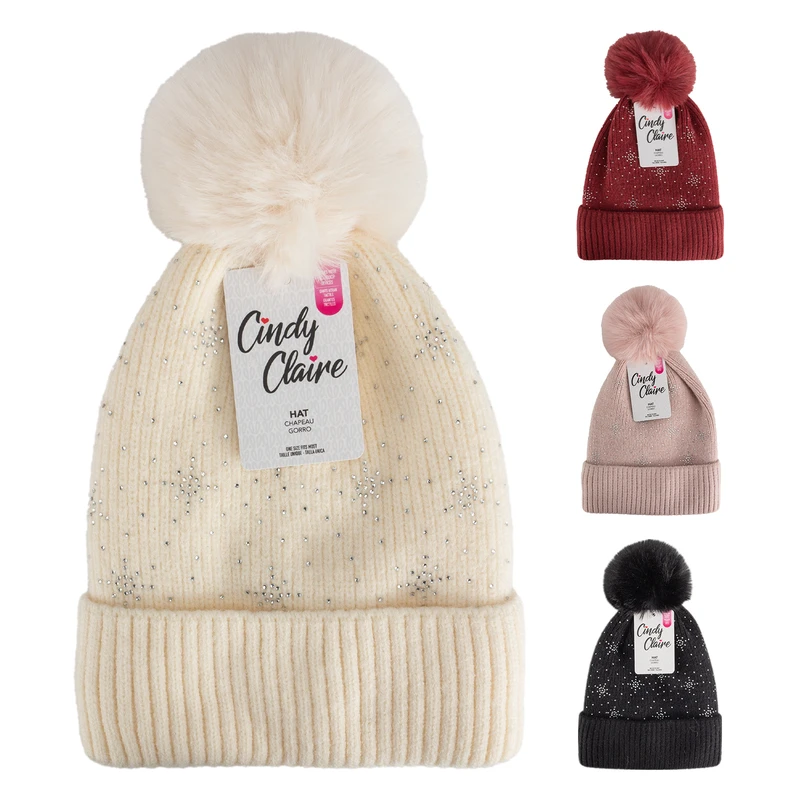 Ladies Pom Hat w/Fur Lining