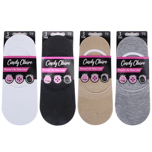 18504, CC No Show Liner Socks 3PK Lines Solid, 191554185043