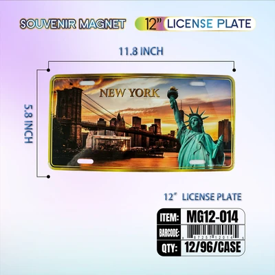 MG12-014, New York Souvenir License Plate 12"x6", 887257120145