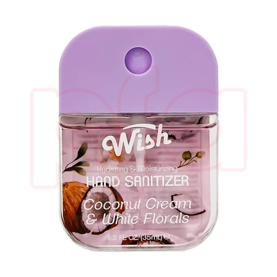 60420, Wish Travel Size (Set of 3 Scents,Each 1.2 FL. OZ) Power Mist Hydrating Hand Sanitizer Spray Portable Sanitizer Spray, 2 fragrance variants.Coconut Dragonfruit Vanilla/Violet Sweet Plum, 191554604209