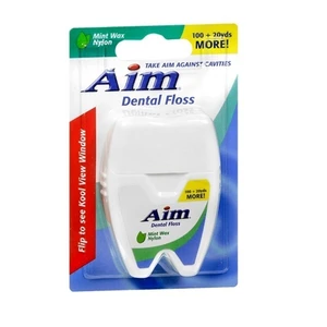 DF78106, Aim Floss Waxed Mint 120yds Discountied, 672935781066