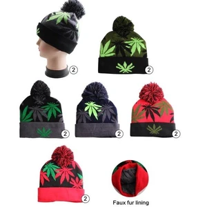 10009, Thermaxxx Winter Hat Pom Pom Leaf w/ Faux Fur Lining, 191554100091