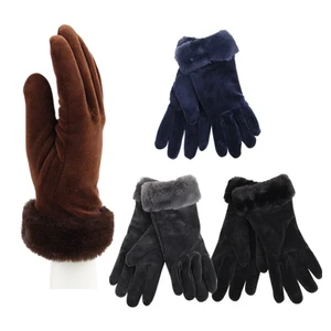 11263, Thermaxxx Ladies Velour Gloves w/ Fur Cuff, 191554112636