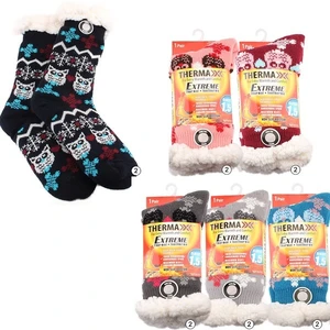 12002, Thermaxxx Winter Socks Knit Sherpa Lining Owls, 191554120020