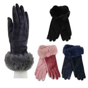 11262, Thermaxxx Ladies Fashion Gloves W/Touch Fur Cuff, 191554112629