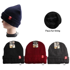 10002, Thermaxxx Winter Knit Hat Men w/ Faux Fur Lining, 191554100022