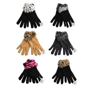 11217, Thermaxxx Winter Fleece Glove Fur Cuff Animal Print, 191554112179