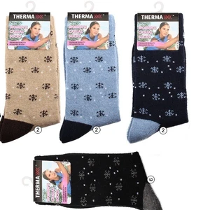 12402, Thermaxxx Winter Wool Socks Ladies Snowflake, 191554124028