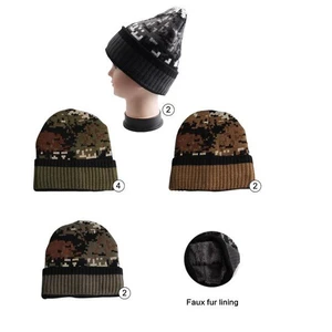 10010, Thermaxxx Winter Hat Cuff Camo w/ Faux Fur Lining, 191554100107
