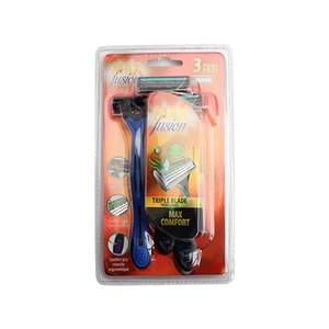 67101, Max Fusion Men Razor Triple Blades 3PK, 191554671010