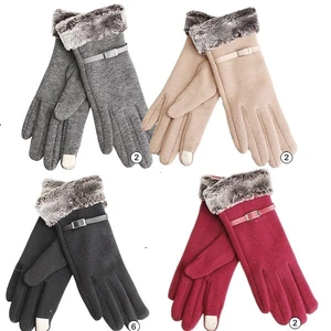 11204, Thermaxxx Winter Glove Ladies w/ Touch Fur Cuff Buckle, 191554112049