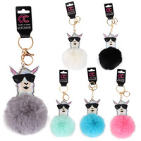 CC Keychain Fur Ball w/ Llama