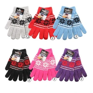 11208, Cindy Claire Winter Knit Glove Ladies Snowflake, 191554112087