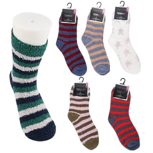12319, Thermaxxx Fuzzy Socks Assorted Prints, 191554123199