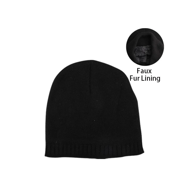Thermaxxx Mens Beanie Hat w/ Fur Lining