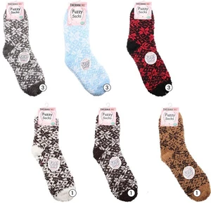 12104, Thermaxxx Winter Socks Fuzzy HD Snowflake, 191554121041