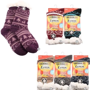 12006, Thermaxxx Winter Socks Knit Sherpa Lining Deers, 191554120068