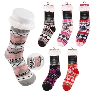 12027, Thermaxxx Winter Socks Knit Sherpa Lining Heart, 191554120273