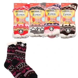 12004, Thermaxxx Winter Socks Knit Sherpa Lining hearts, 191554120044