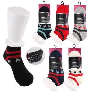 12032, Thermaxxx Sherpa Ankle Socks w/Non-Slip Bottom Stars, 191554120327