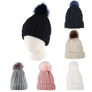 10042, Thermaxxx Ladies Pom Pom Hat w/ Fur Lining, 191554100428