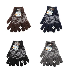 11107, Thermaxxx Winter Knit Glove Men Snowflake, 191554111073