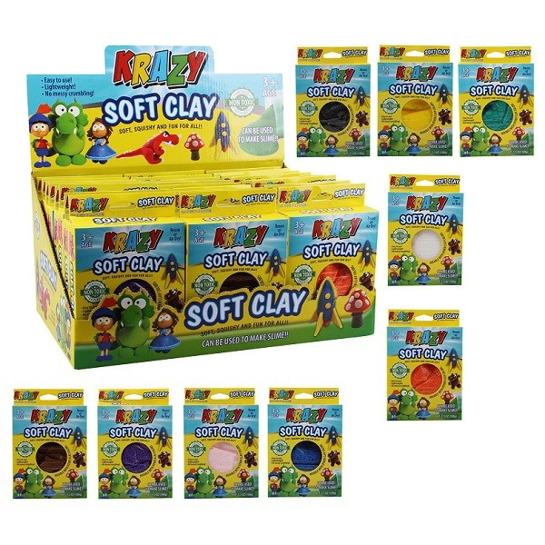 84035, Krazy 3.5oz Soft Clay Assorted Colors Dots, 191554840355
